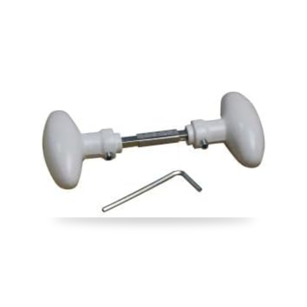 Quincadeco Double Oval Knob أبيض الألومنيوم