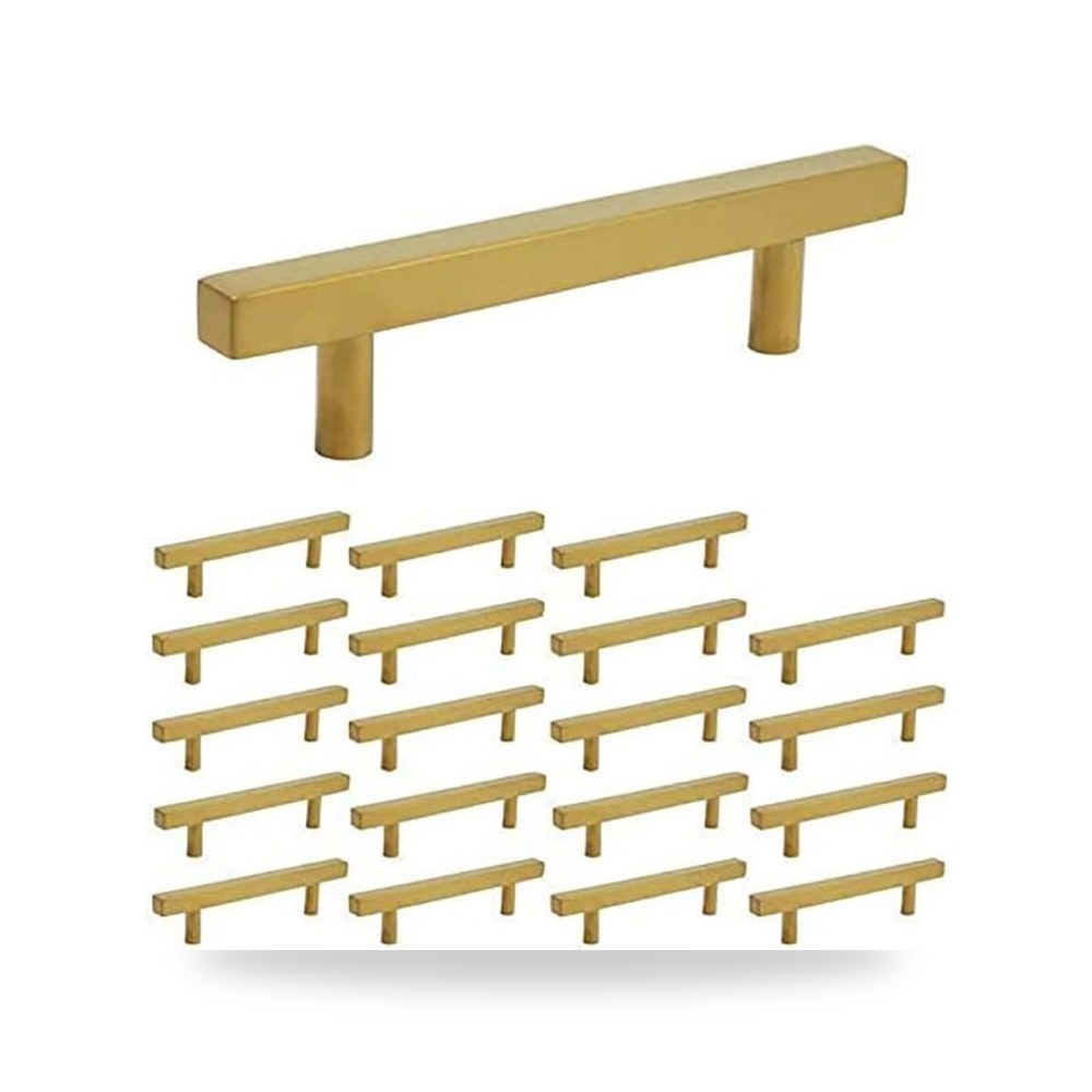 طقم مقابض وأزرار دواليب وخزائن المطبخ العصرية ذهبي مصقول فاخر (Brushed Gold) سيناب - كود