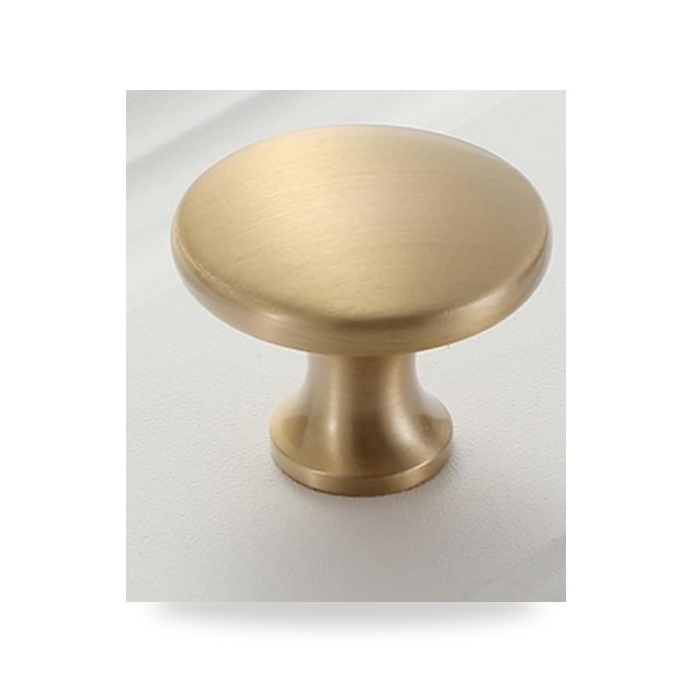 طقم مقابض وأزرار دواليب وخزائن المطبخ العصرية ذهبي مصقول فاخر (Brushed Gold) ريمكو