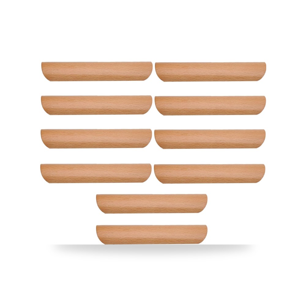 طقم مقابض سحب وخزائن فخمة من خشب زان طبيعي صلب للأبواب والأدراج ماركة Hardware Handles Pro