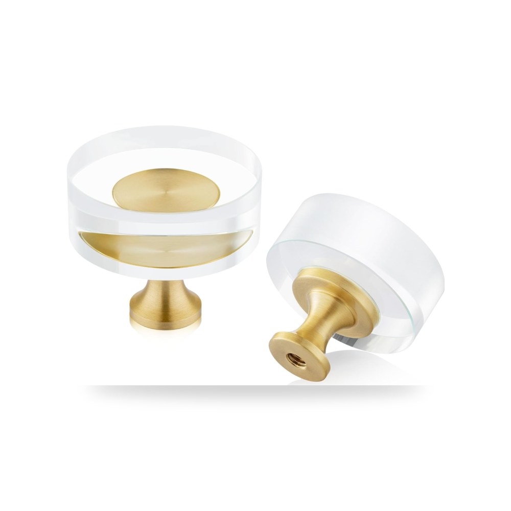 طقم مقابض وأزرار دواليب وخزائن المطبخ العصرية ذهبي مصقول فاخر (Brushed Gold) كوجريسون
