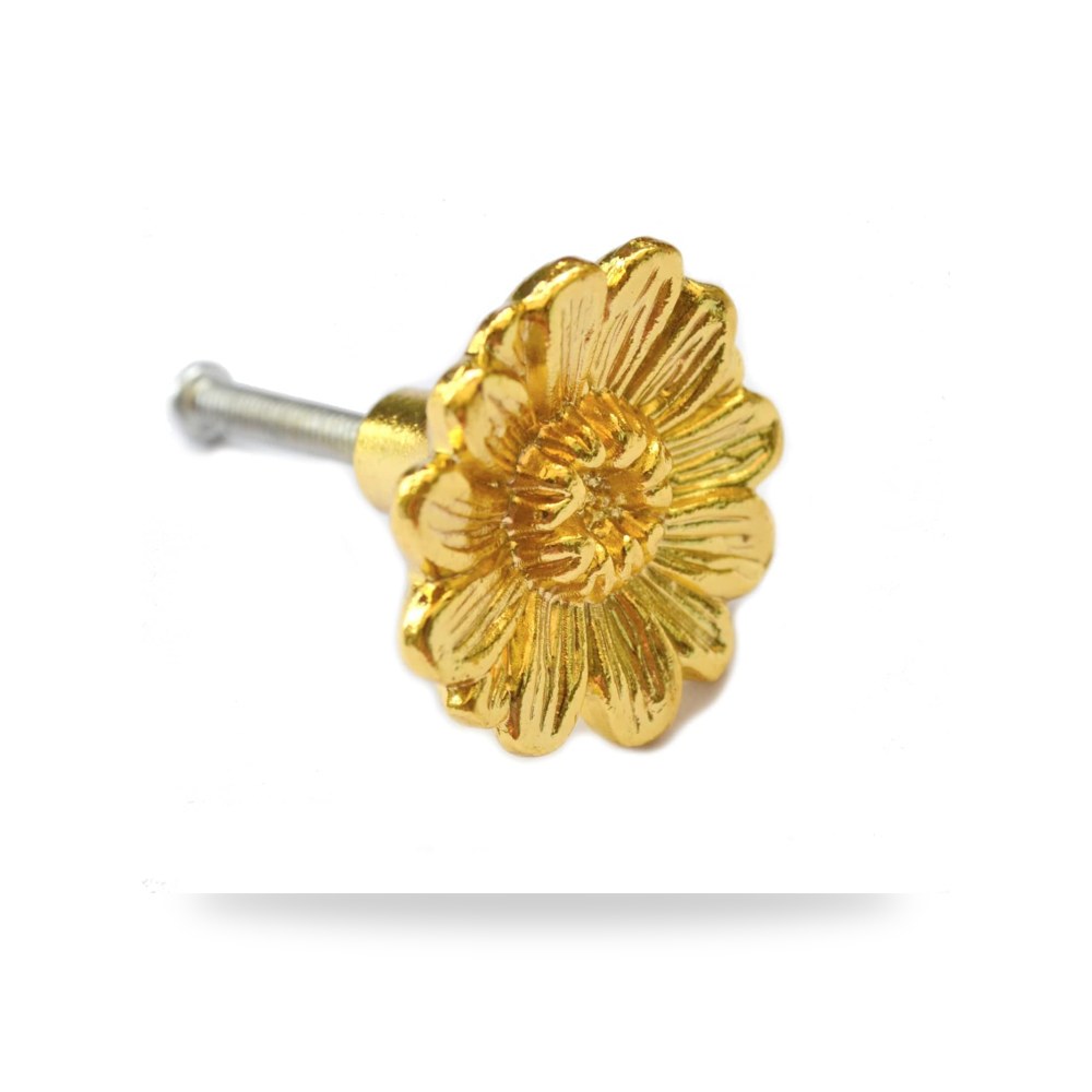 طقم مقابض وأزرار سحب للأدراج وتسريحات الأثاث ذهبي مصقول فاخر (Brushed Gold) ميكادولي