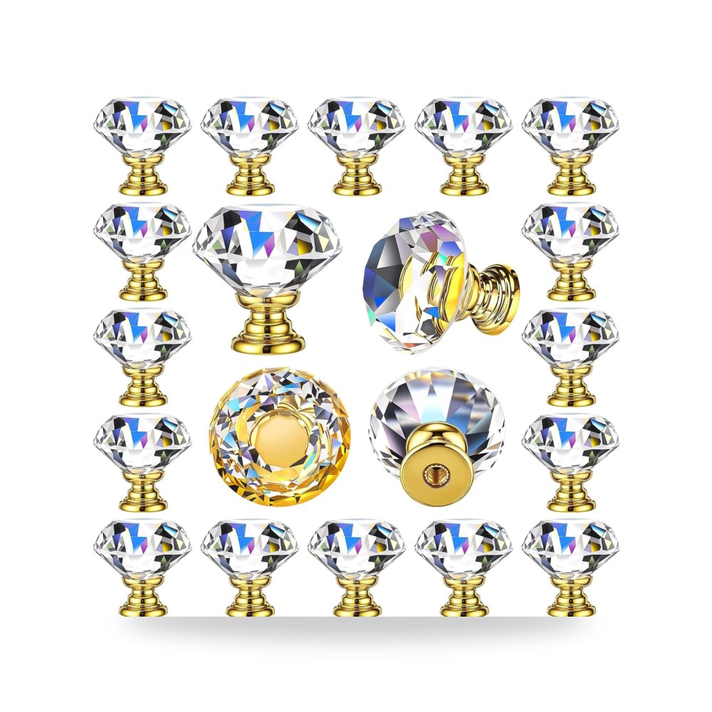 طقم مقابض وأزرار سحب للأدراج وتسريحات الأثاث 30 ملم ذهبي مصقول فاخر (Brushed Gold) موديل B0FVXBJV1R