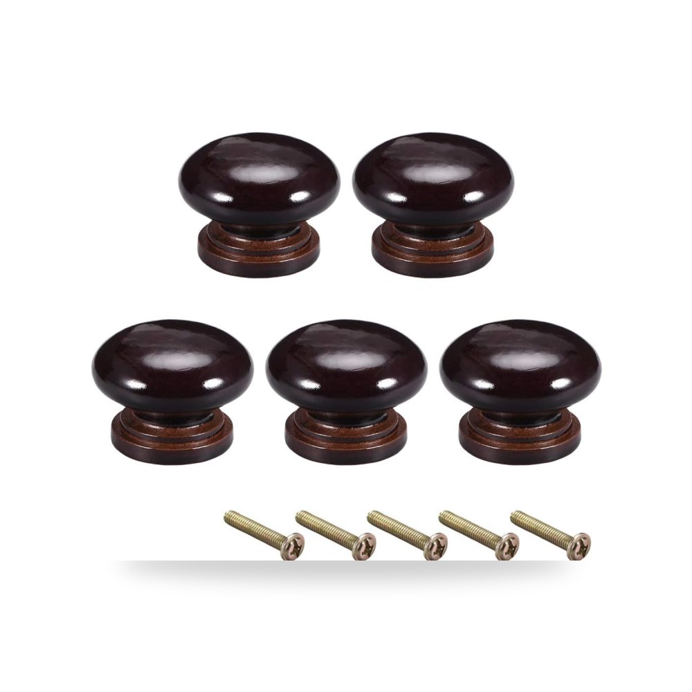 طقم مقابض سحب وخزائن فخمة من خشب زان طبيعي صلب للأبواب والأدراج ماركة Hardware Handles Pro
