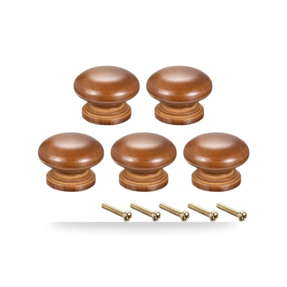 طقم مقابض سحب وخزائن فخمة من خشب زان طبيعي صلب للأبواب والأدراج ماركة Hardware Handles