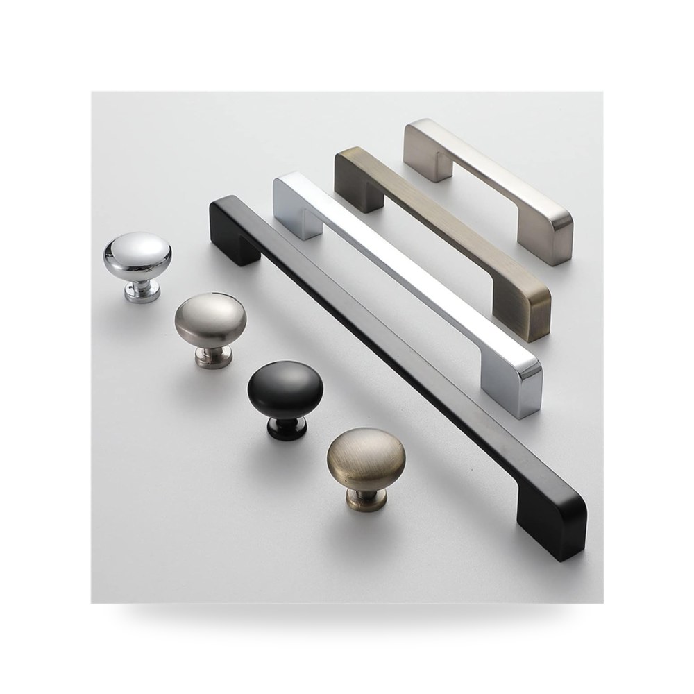 طقم مقابض سحب وخزائن فخمة من خشب زان طبيعي صلب للأبواب والأدراج ماركة Hardware Handles Pro