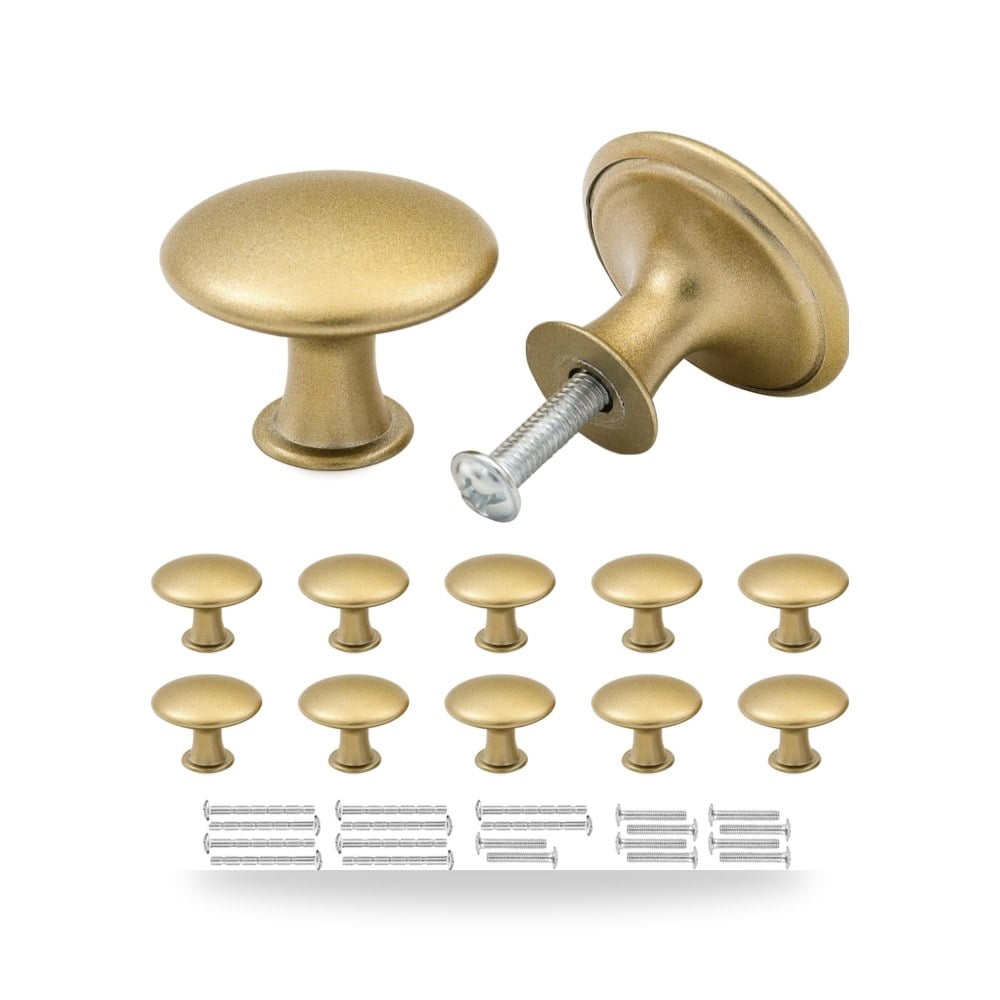 طقم مقابض وأزرار سحب للأدراج وتسريحات الأثاث ذهبي مصقول فاخر (Brushed Gold) ميسويو - كود