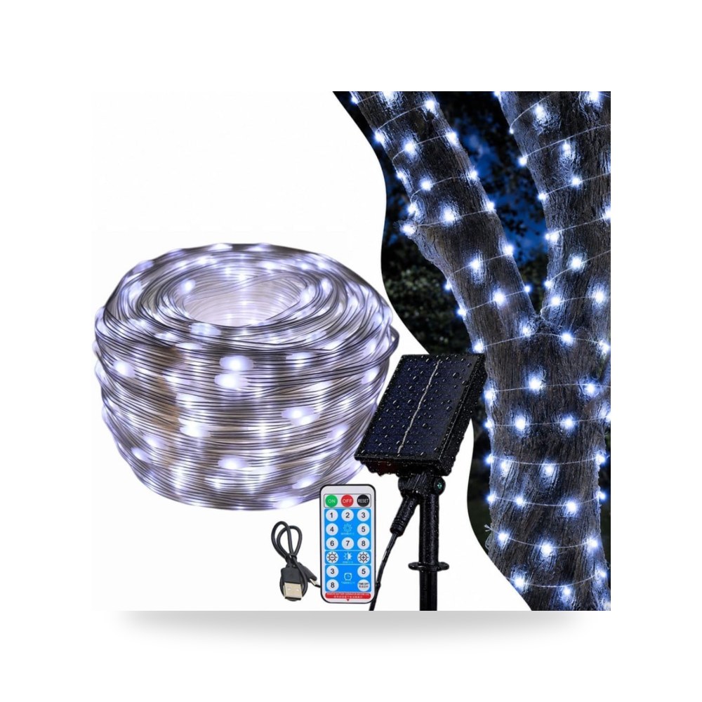 أدوات ومستلزمات منزلية - شريط اضاءة LED خارجي يعمل بالطاقة الشمسية من ترير، شريط