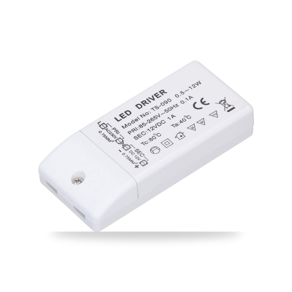 شريط مشغل امداد طاقة LED، محول تيار مستمر 12 بادافاسي