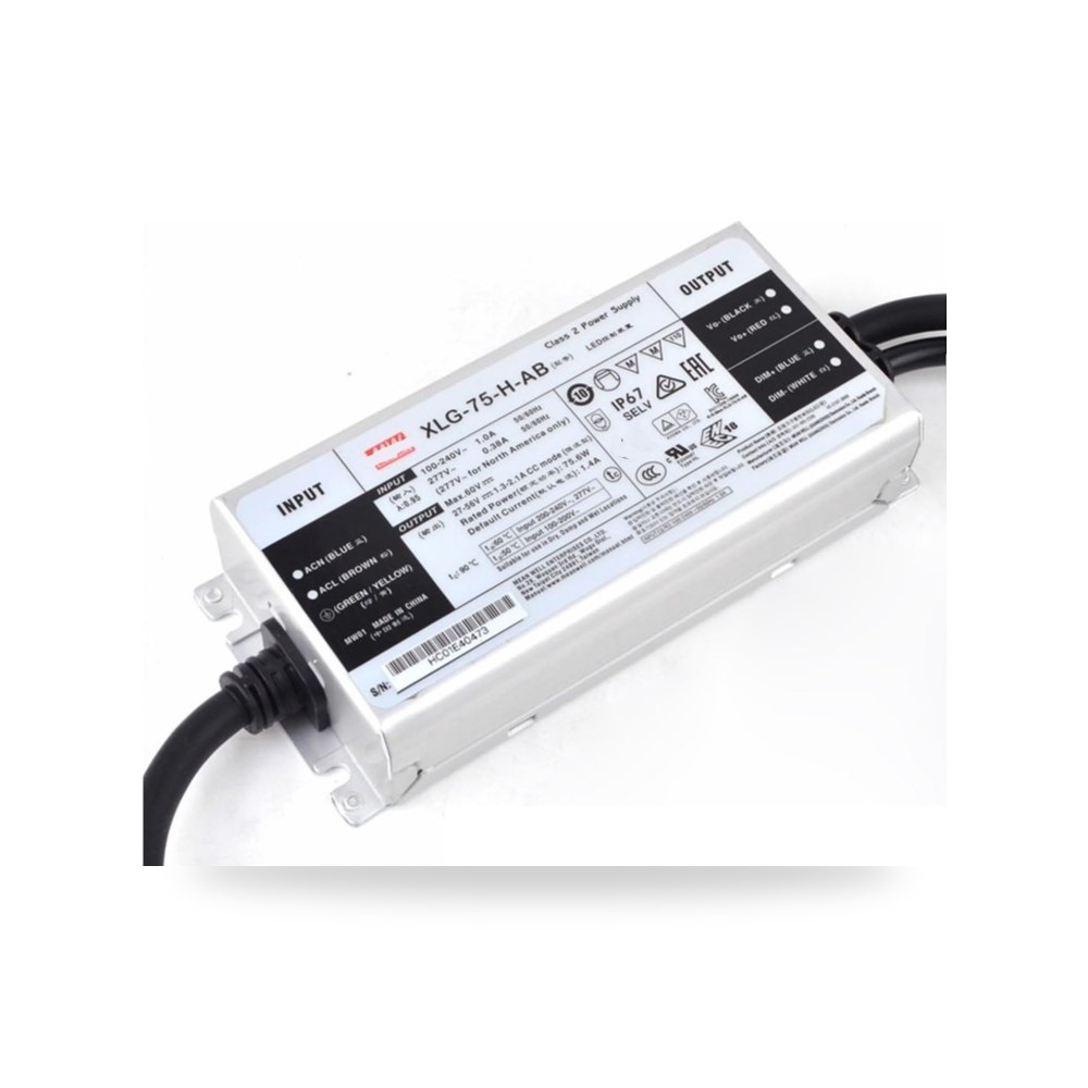 مشغل LED بقوة ثابتة XLG-75-H-AB من مينويل، هيكل معدني