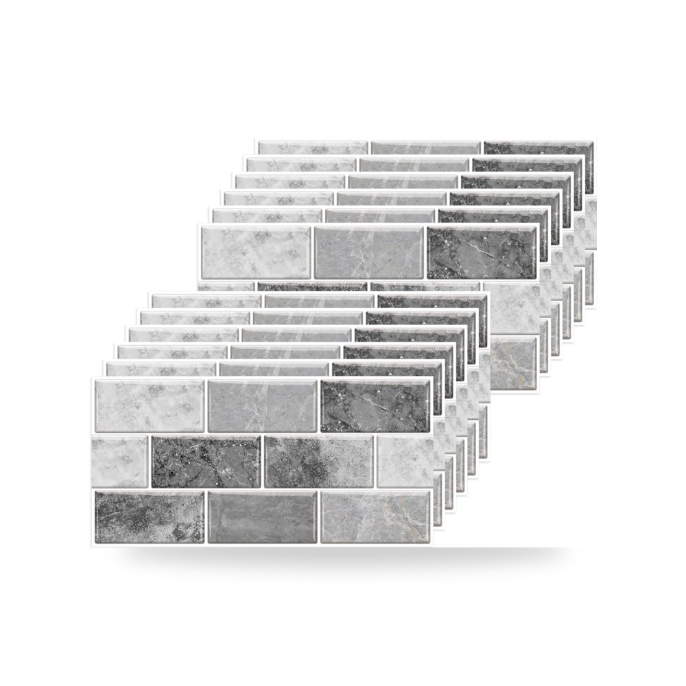 ملصقات بلاط جداري ذاتية اللصق (باكسبلاش) للمطبخ والحمام نمط رمادي حجري معاصر (Stone Gray)