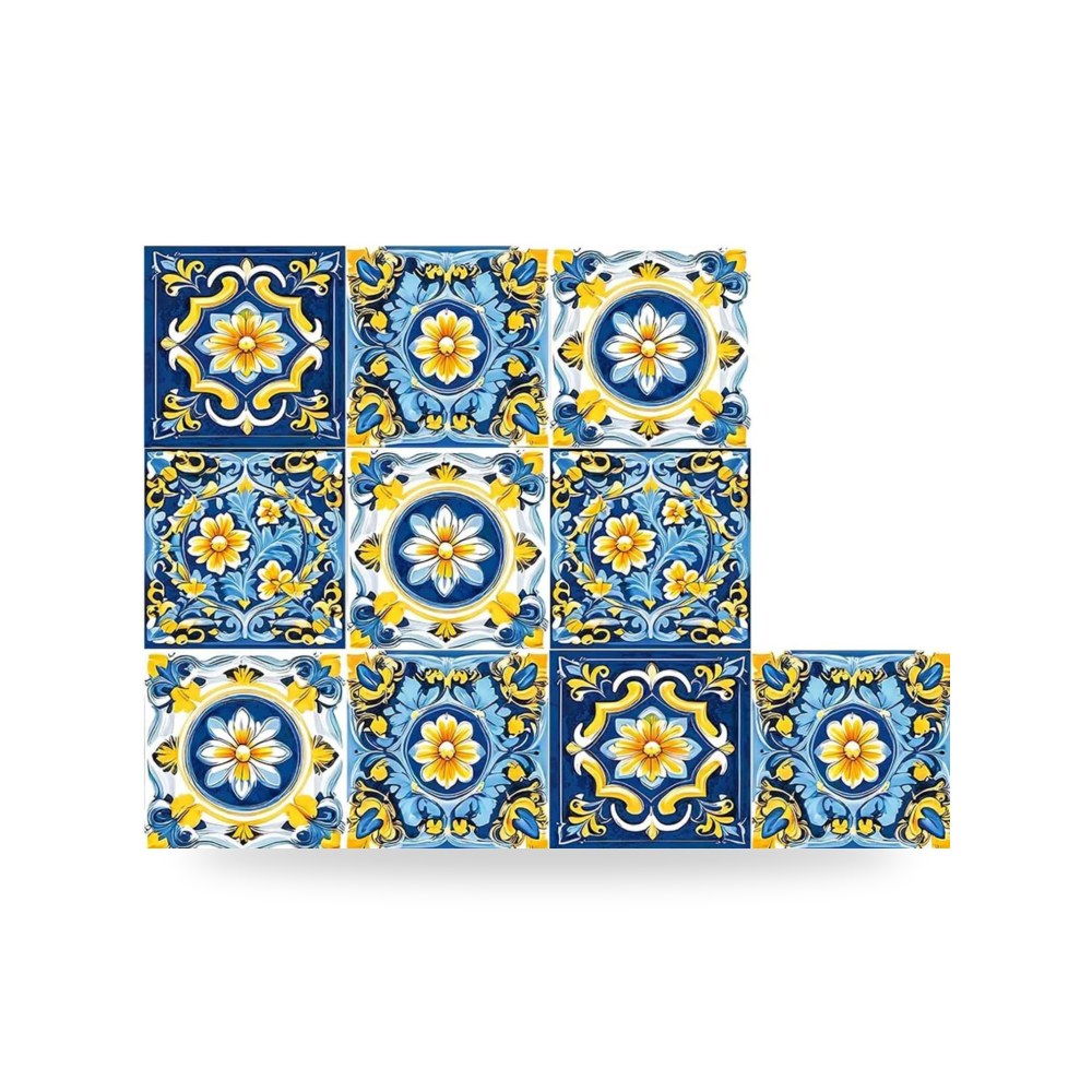 ملصقات بلاط جداري ذاتية اللصق (باكسبلاش) للمطبخ والحمام نمط ديكوري ثلاثي الأبعاد 3D مقاوم