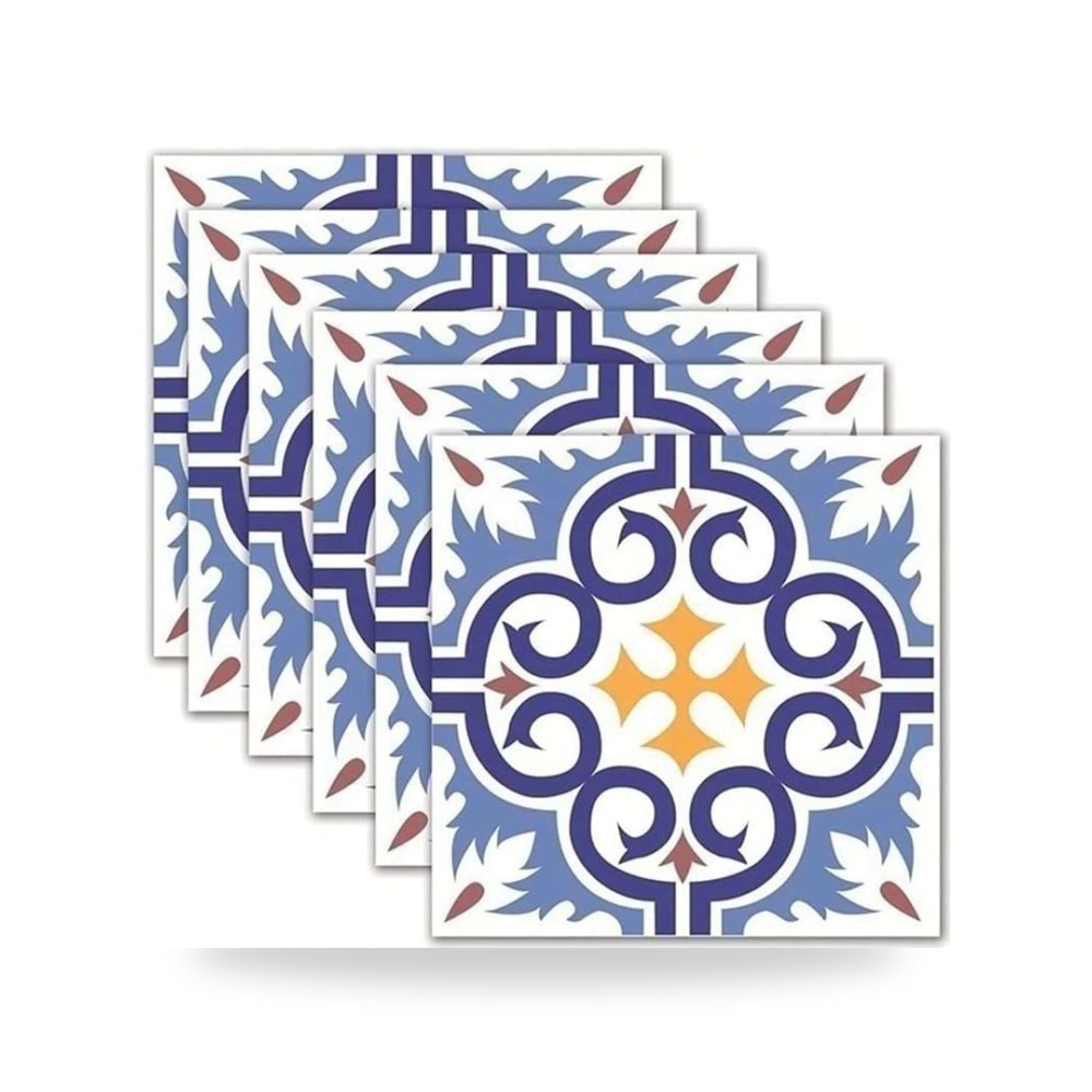 مجموعة ملصقات الحائط بلاط محيط الخصر للمطبخ والحمام (6 قطعة)