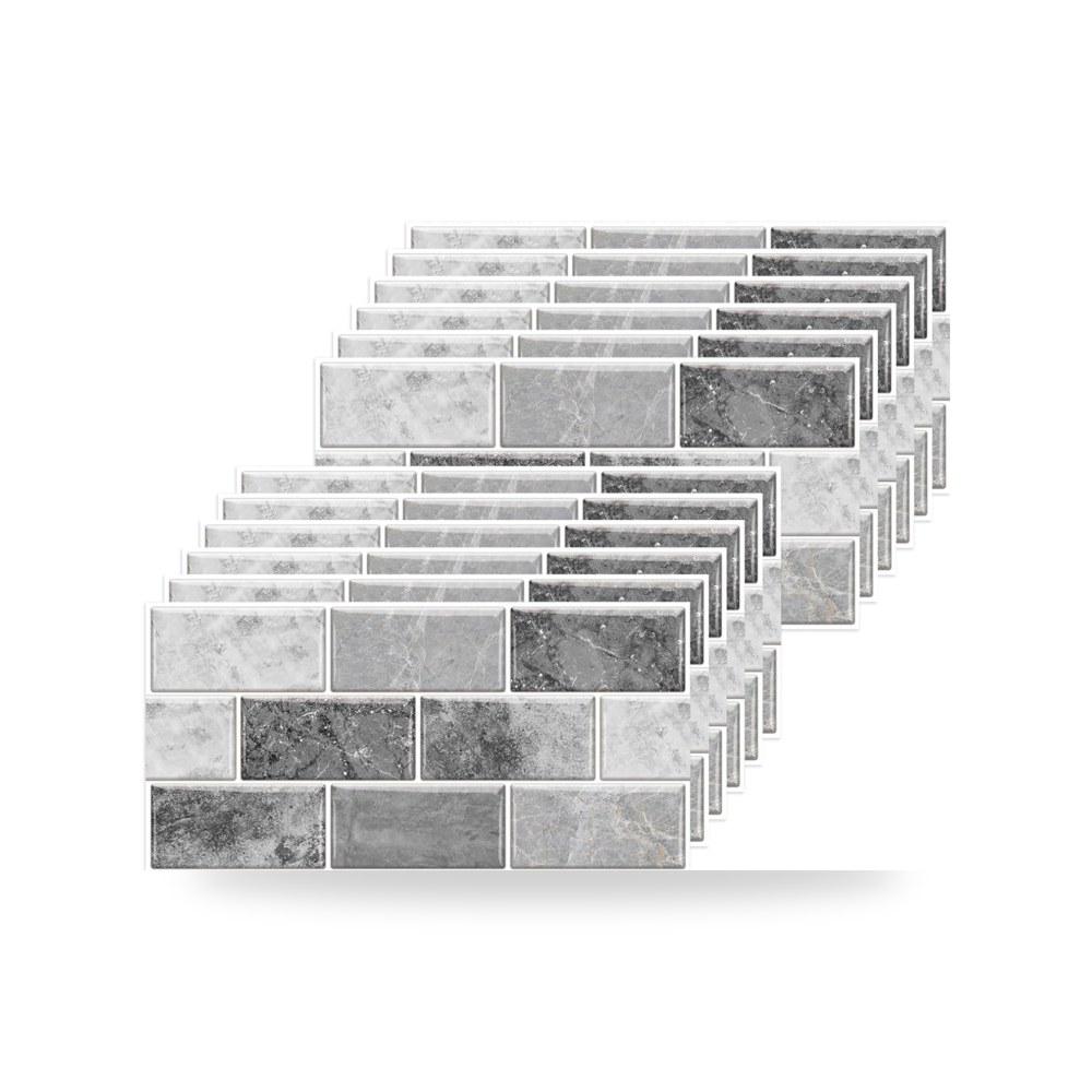 ملصقات بلاط جداري ذاتية اللصق (باكسبلاش) للمطبخ والحمام نمط رمادي حجري معاصر (Stone Gray)