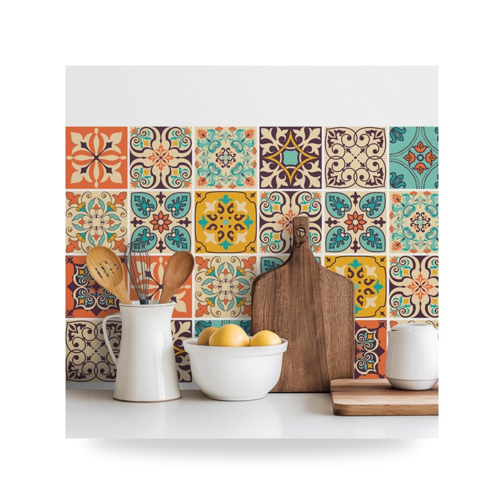 ملصقات البلاط المنزل والمطبخ طقم 30 قطع 30PCS موديل Self-Adhesive