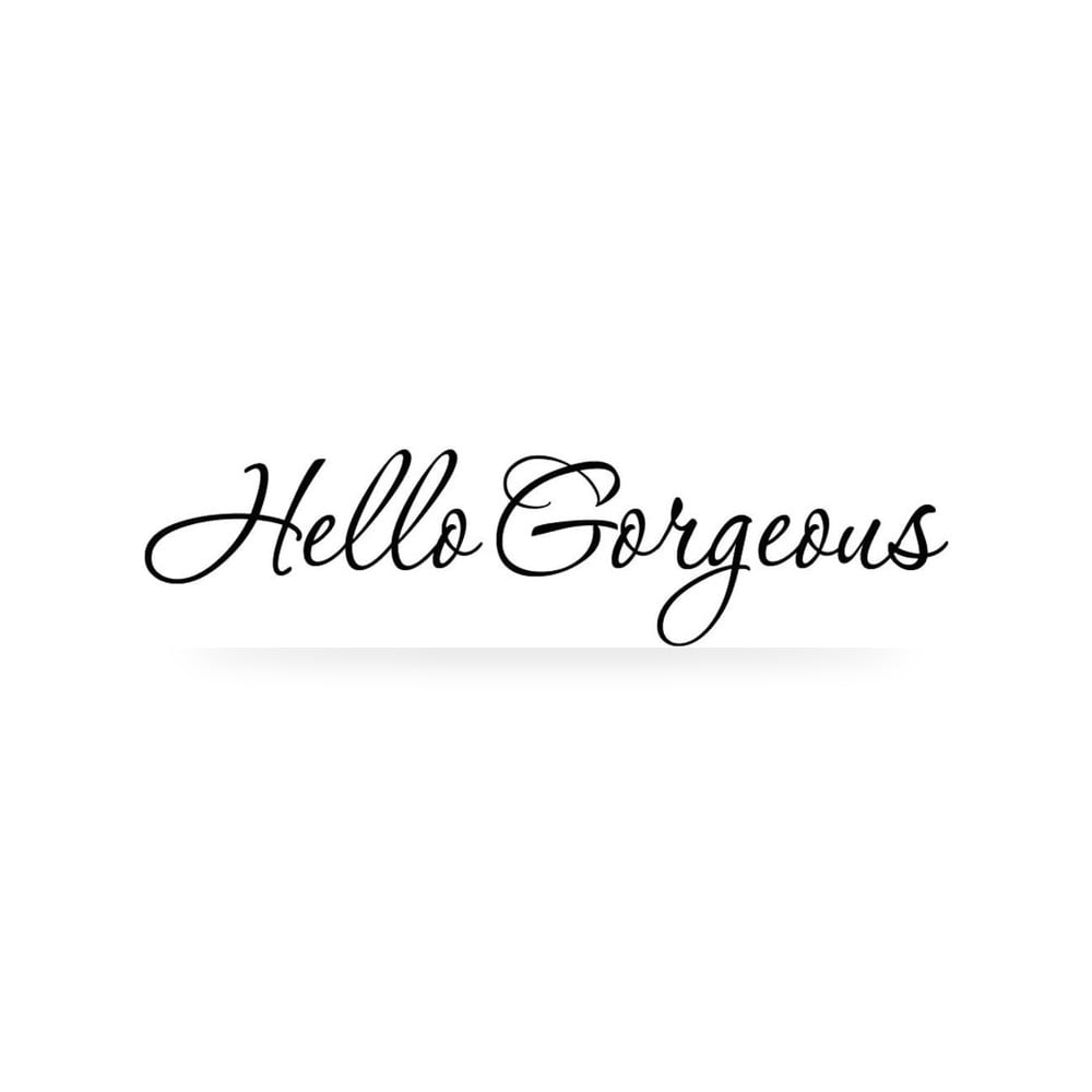 مرآة ديكور جدارية فواق ملصق حائط بتصميم عبارة Hello Gorgeous باقتباسات ملهمة