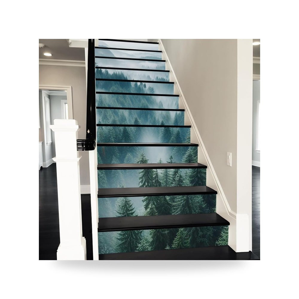 14 شريط لاصق ذاتي اللصق من الفينيل بتصميم اشجار صنوبر وغابة