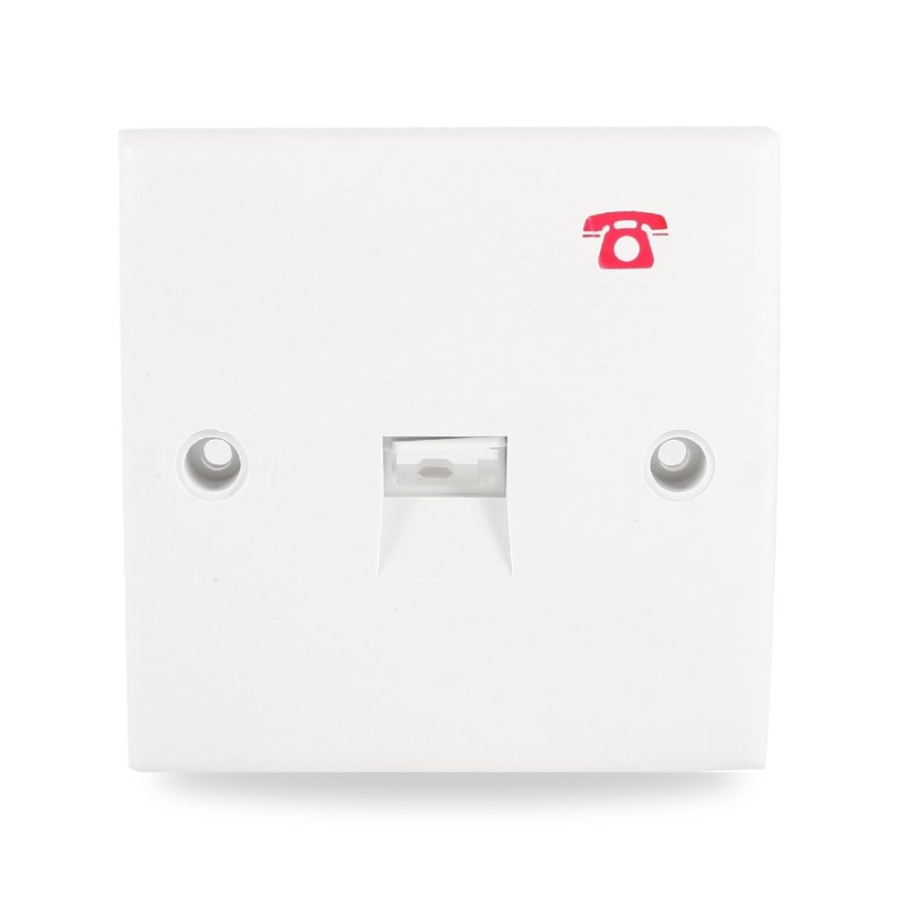 Ruilogod أبيض مربع UK RJ11 6P4C مقبس الهاتف