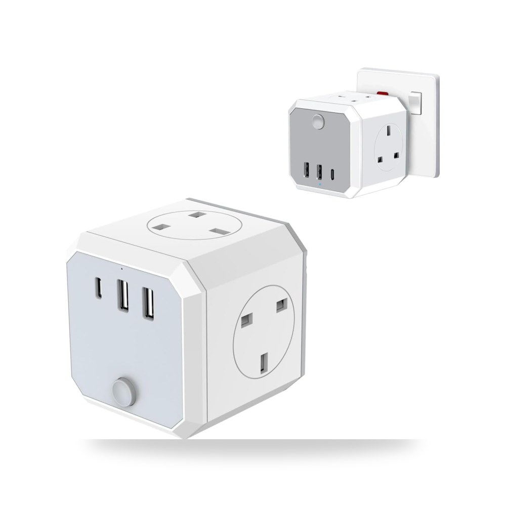 مفتاح موزع طاقة مكعب مزود بمنافذ USB، محول
