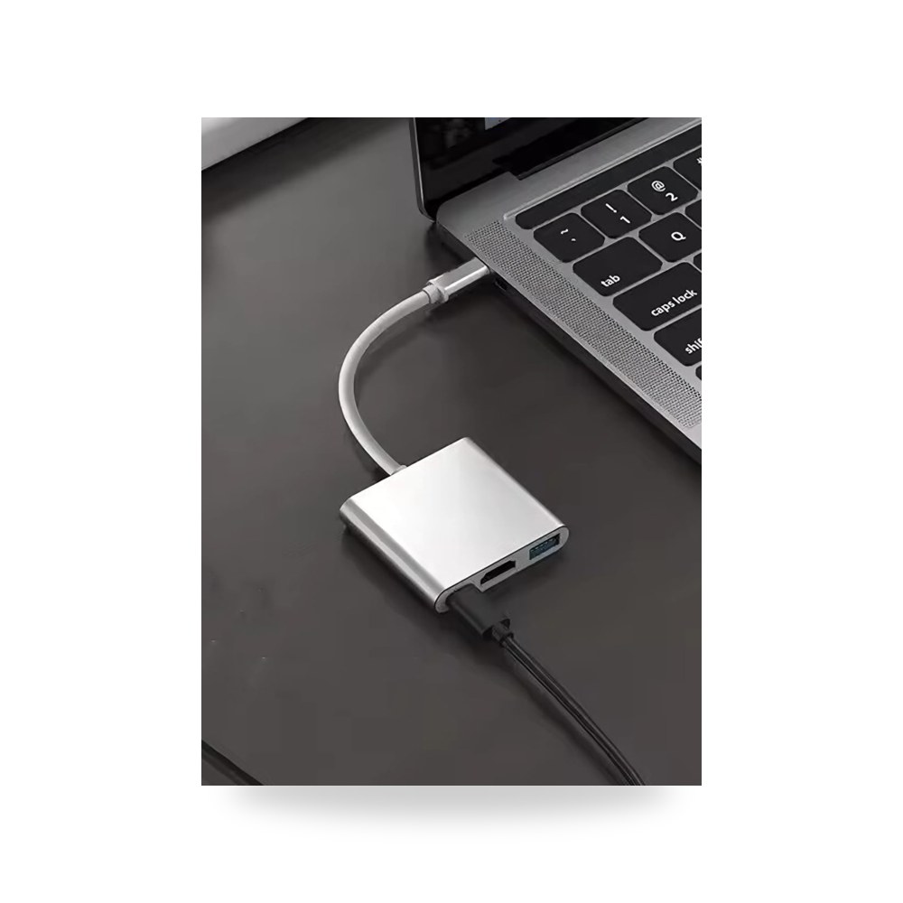 محول USB C الى HDTV متعدد المنافذ، محول مع النوع C الى USB