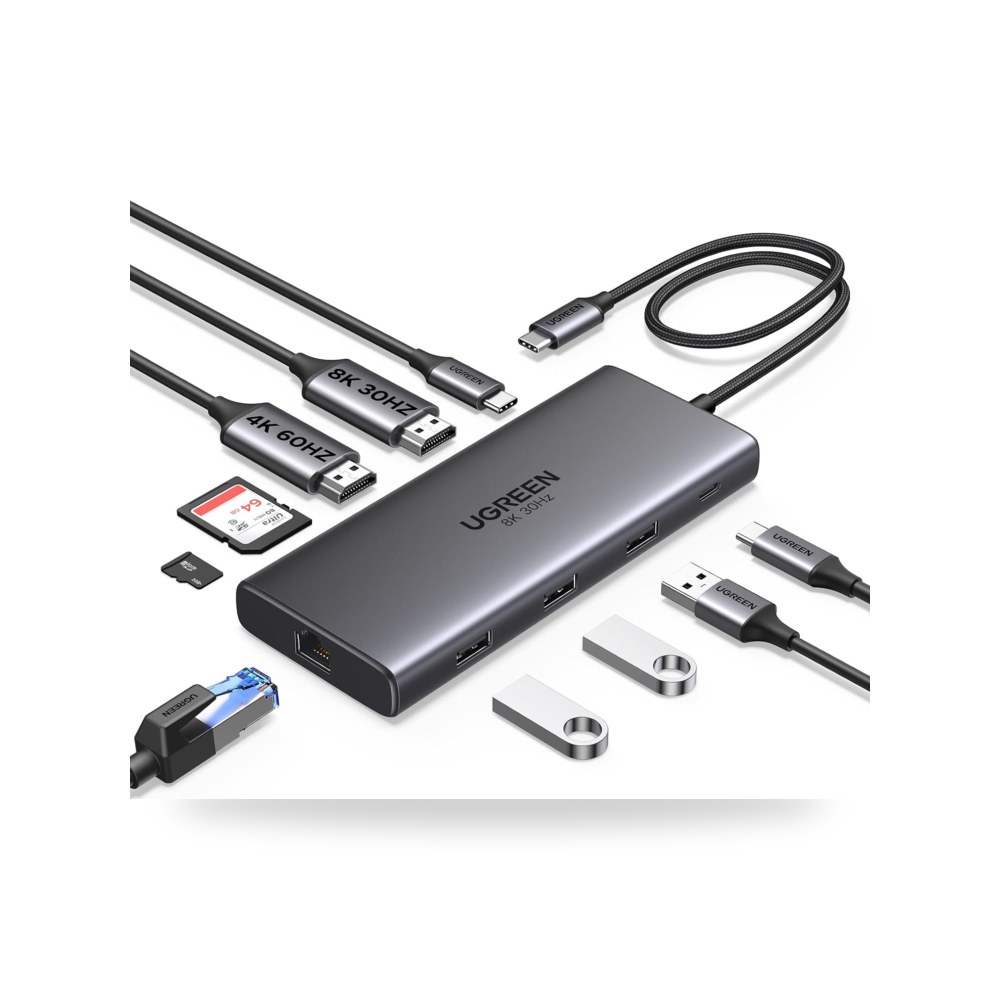 قاعدة شحن يو اس بي نوع سي 10 في 1 من يوجرين، HDMI مزدوج 4 موديل 10-in