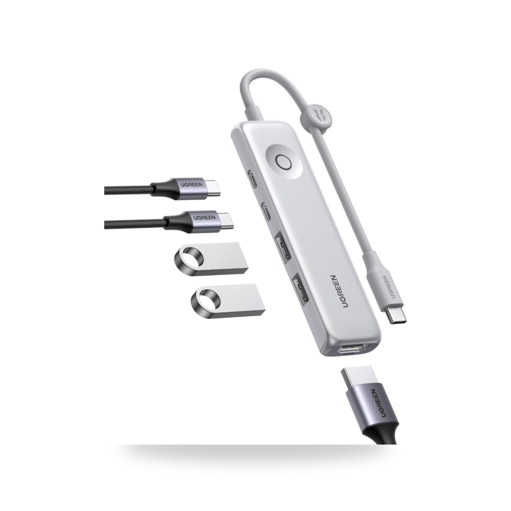 يوجرين موزع USB C 5 في 1، HDMI 4K @60Hz، بي دي 100 واط، نوع
