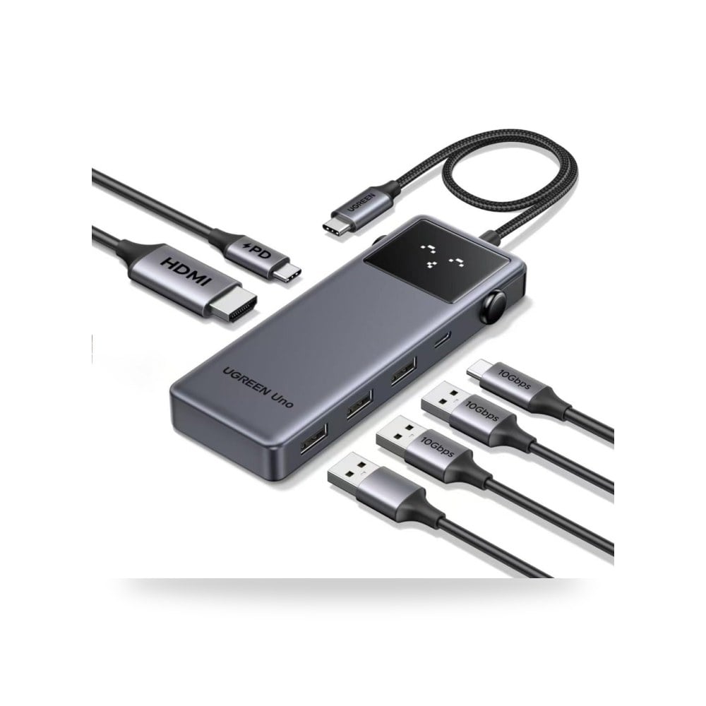 UGREEN موزع 8 في 1 USB C، HDMI 4K، SD TF، 10Gbps، PD 100W | موديل USB-C