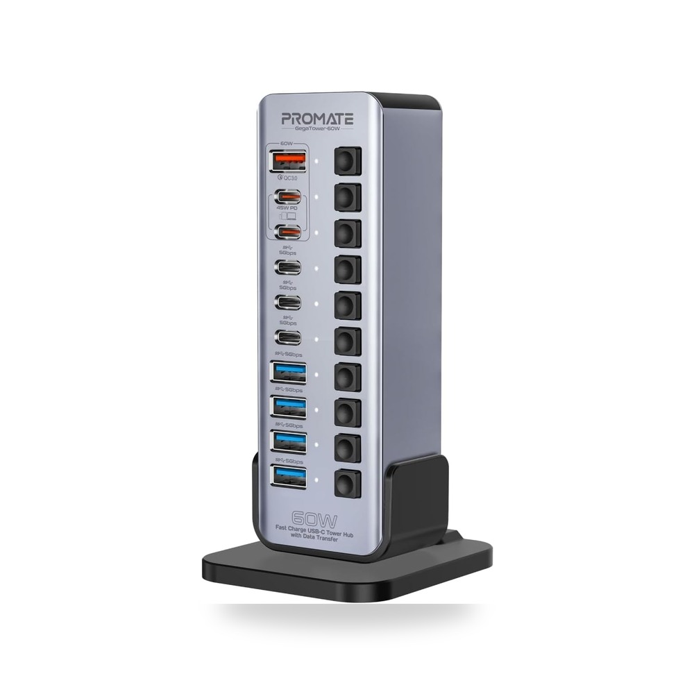 مفتاح موزع كيسة متعدد المنافذ 14 1 60 واط مع بروميت موديل USB-C