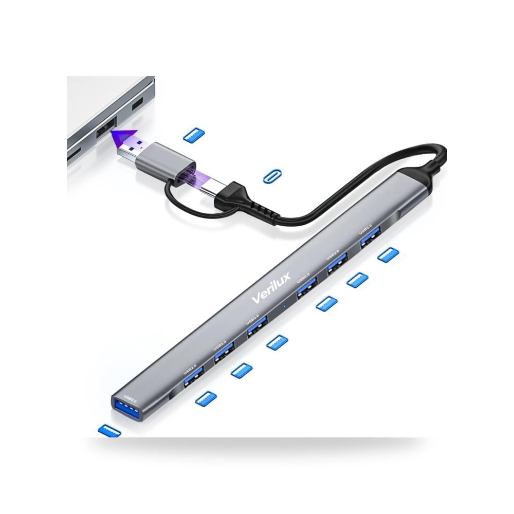 موزع USB 3.0 للكمبيوتر 7 في 1 عالي السرعة 3.0 متعدد منافذ ايليفانت بوت