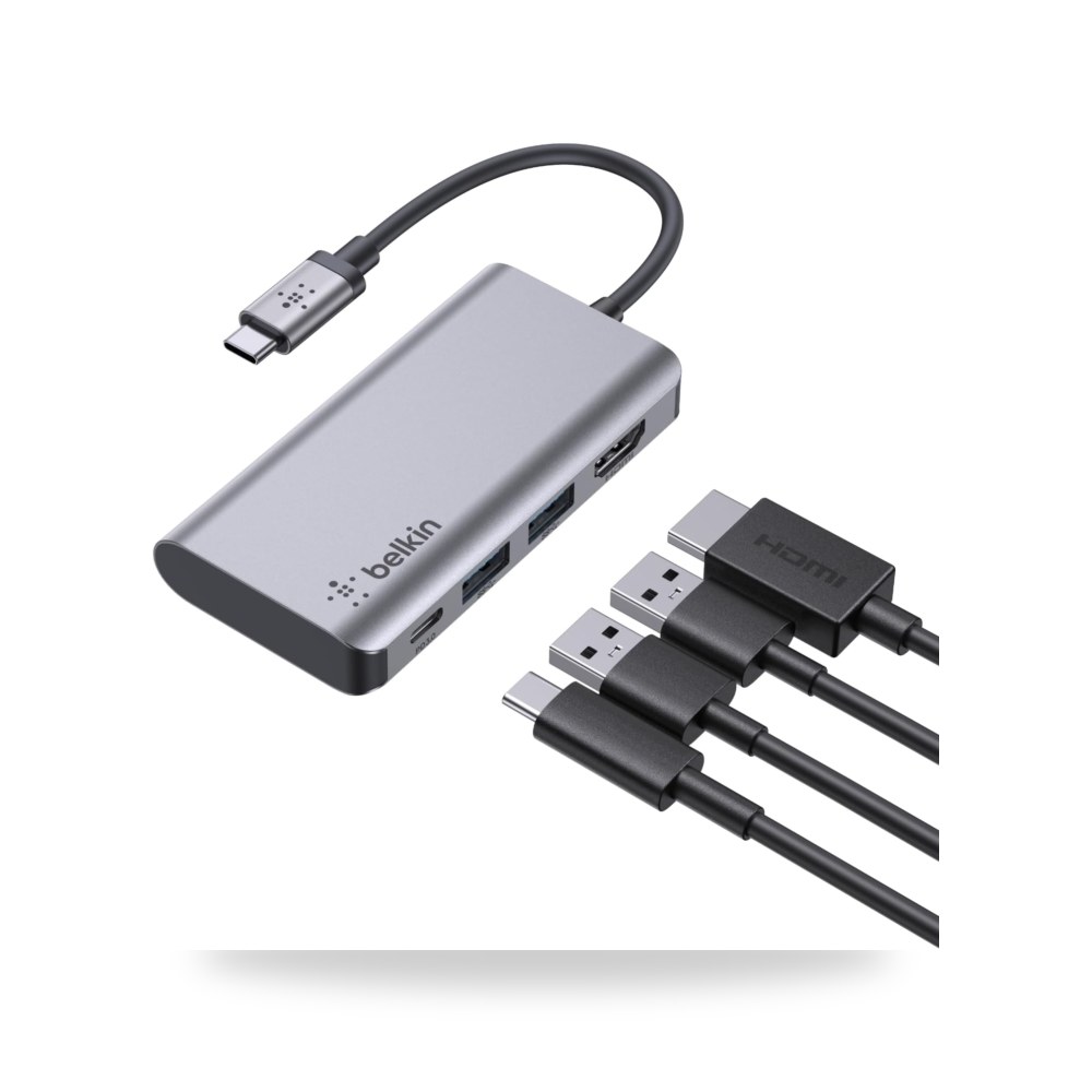 محول متعدد المنافذ 4 × 1 بمنفذ USB C HDMI دقة
