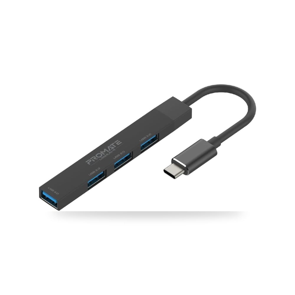 محول موزع لايت هاب 4 صغير، موزع 4 × 1 للشحن الألومنيوم موديل USB-C