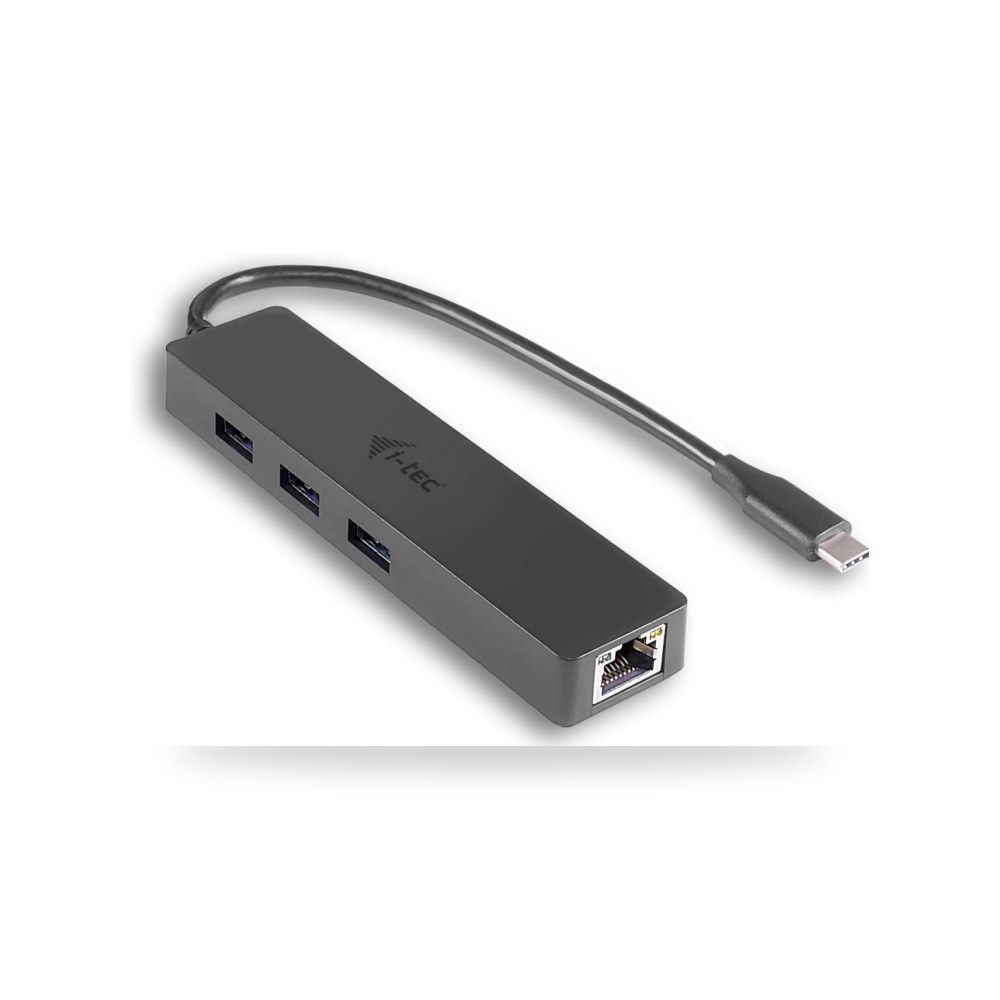 اي-تيك موزع USB-C رفيع بـ3 منافذ مع محول جيجابت ايثرنت، 1 ×
