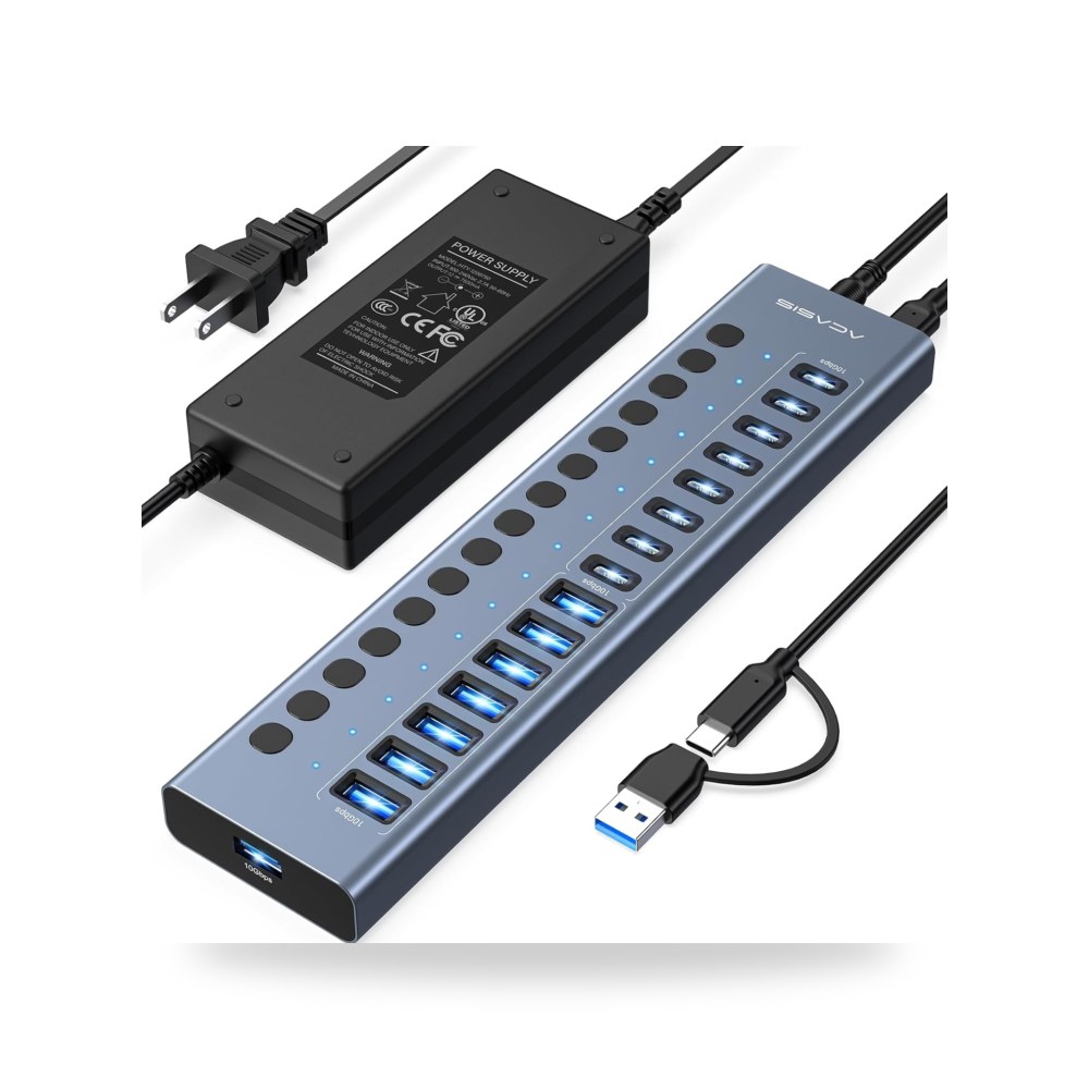 محول موزع USB 3.2 يعمل بالطاقة، موزع اكاسيس موديل USB-A