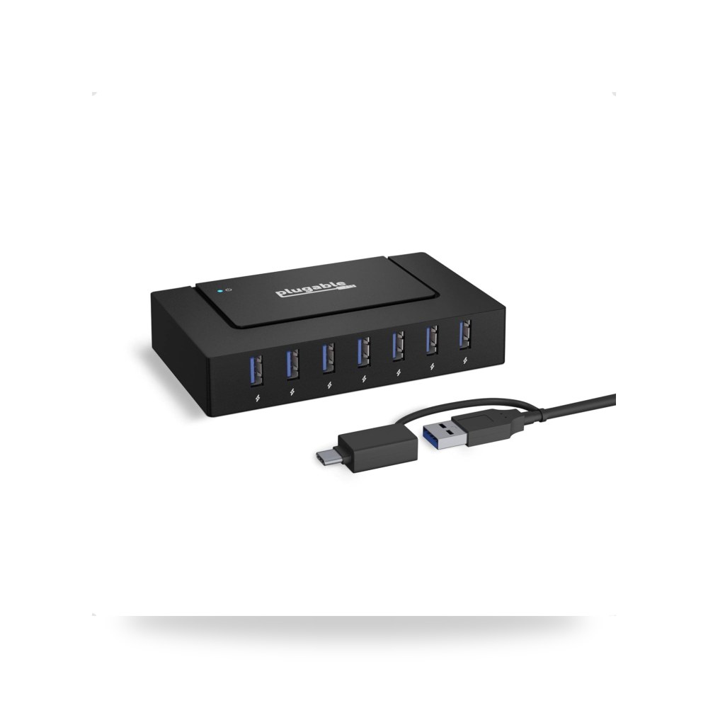 محول بلاجابل موزع 7 × 1 يعمل بمنفذ USB لاجهزة موديل USB-C