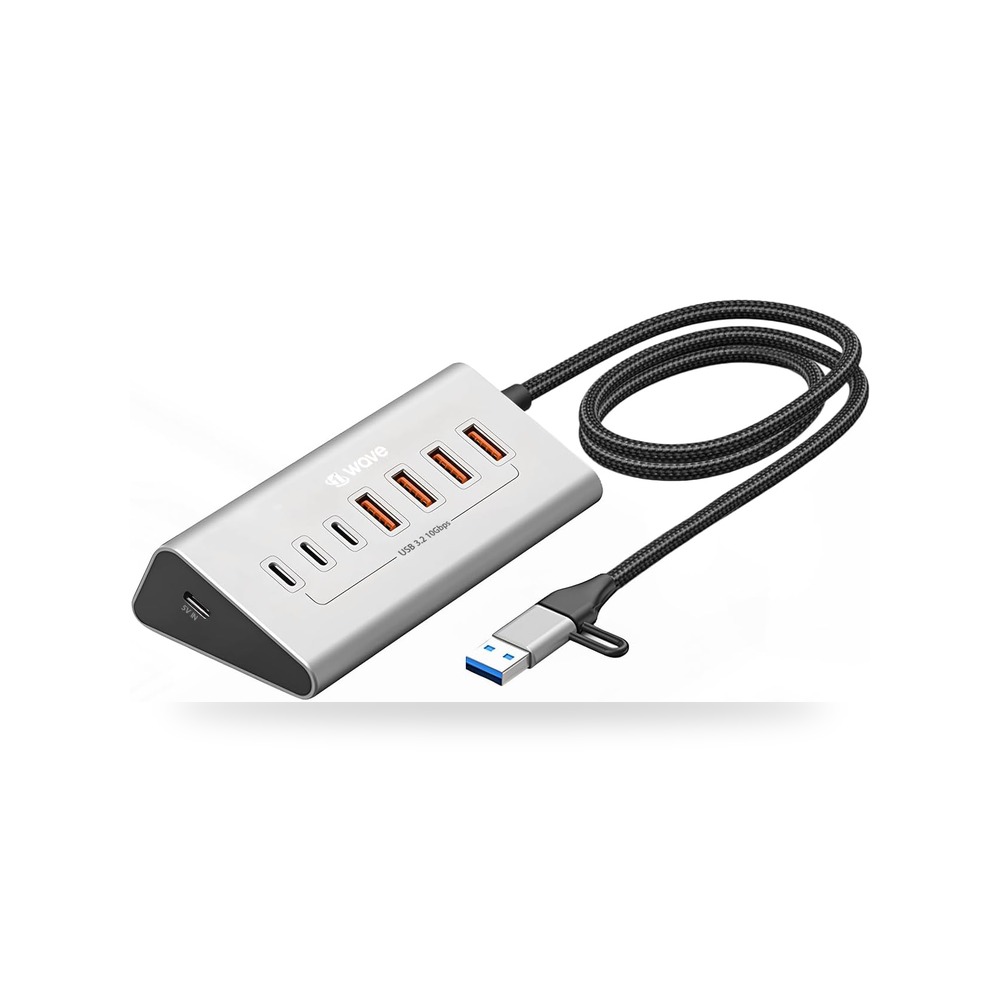مقياس موزع ديسك هب 7 × 1 في الثانية USB 3.2 فيرست ويف - 10 جيجابايت موديل USB-C