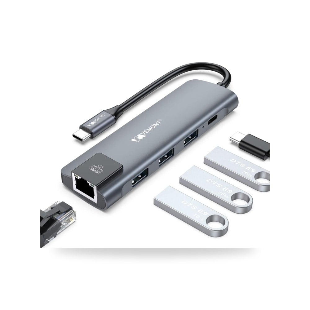محول في اي ام او ان تي موزع USB C، موزع 5 × النوع سي موديل USB-C