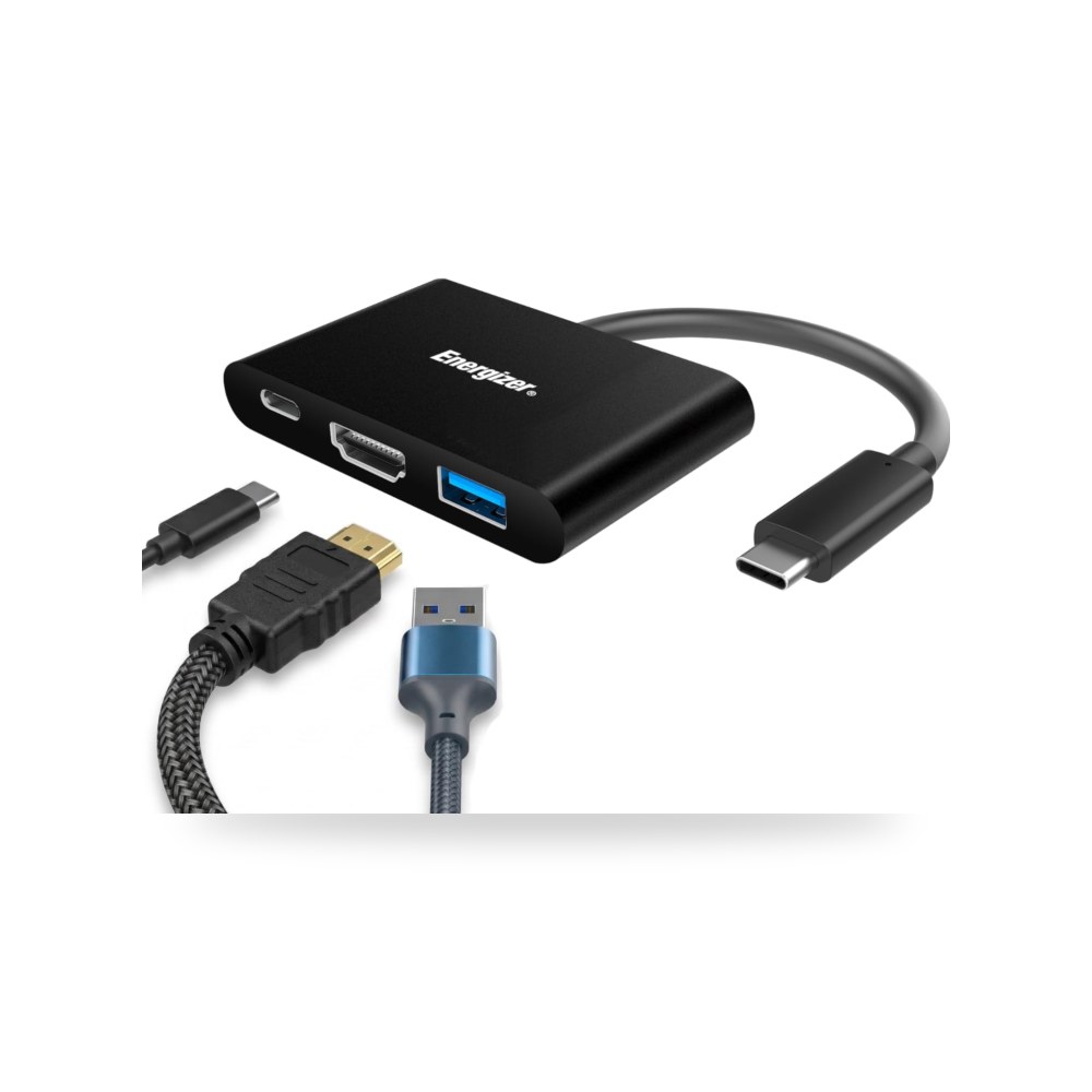 انرجايزر موزع متعدد المنافذ HC303CV اسود USB موديل USB-C