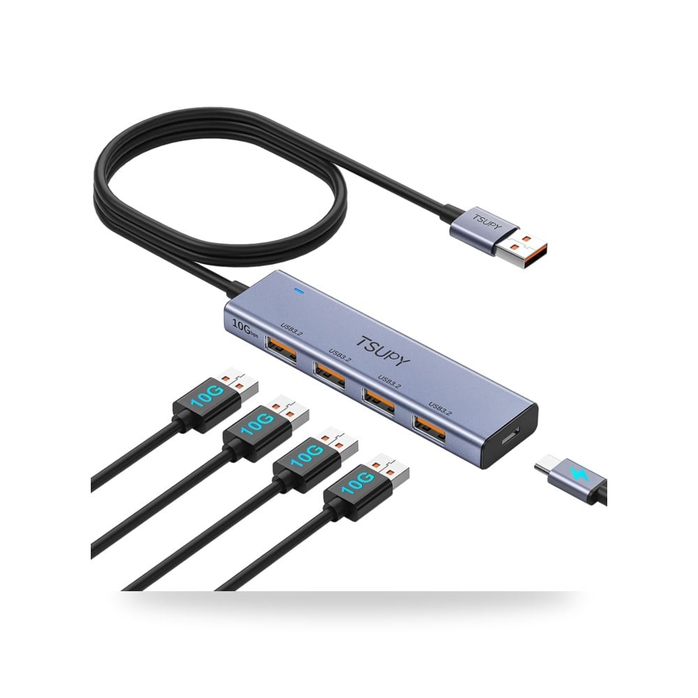 موزع USB 10 جيجابايت في الثانية، موزع USB بـ5 منافذ مع 4