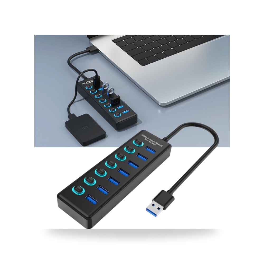 مفتاح غوودرن موزع USB 3.0، موزع USB ب7 منافذ