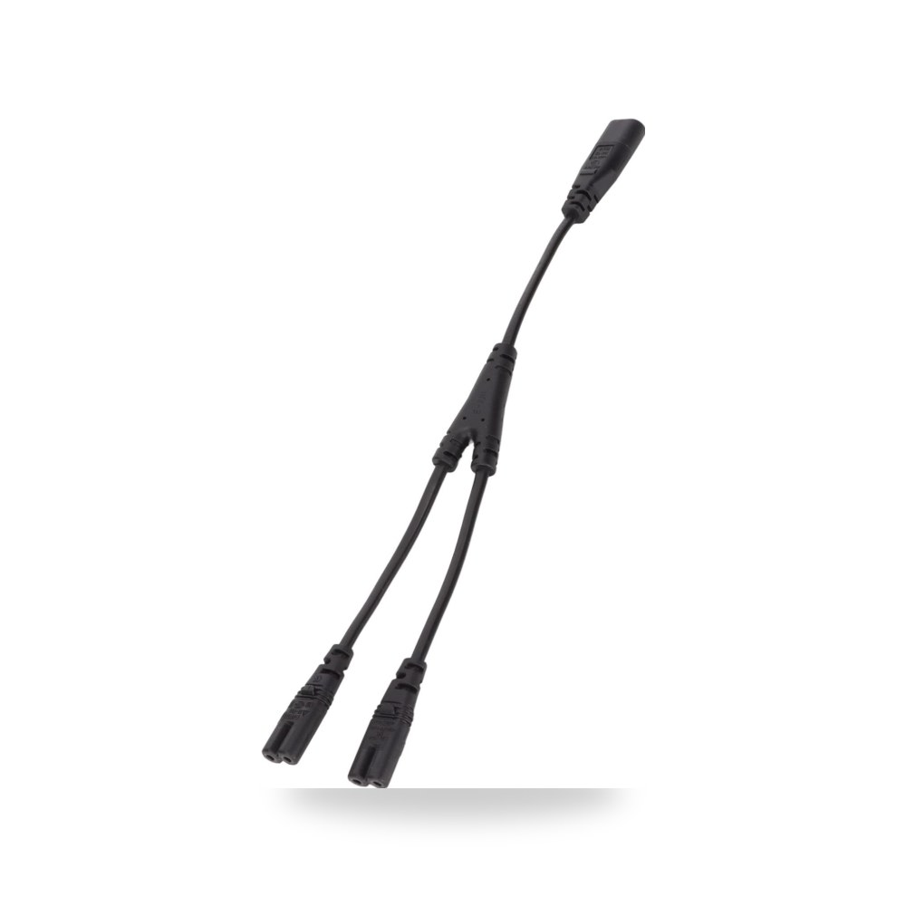 سلك طاقة من واي كاوتي IEC320 C8 الى سلك طاقة مزدوج IEC320