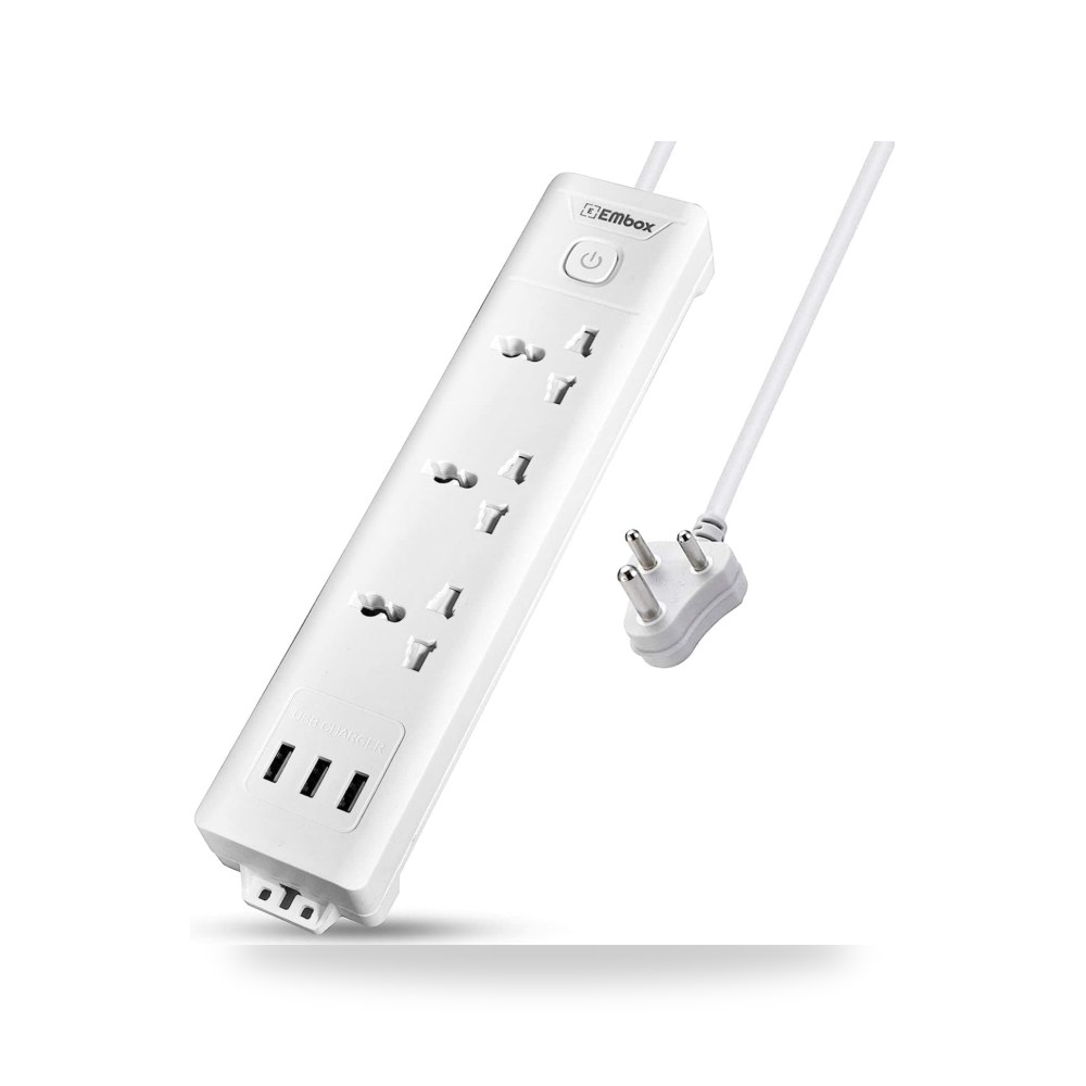 مفتاح لوحة تمديد بطول 5 متر مع USB من امبوكس EMBOX