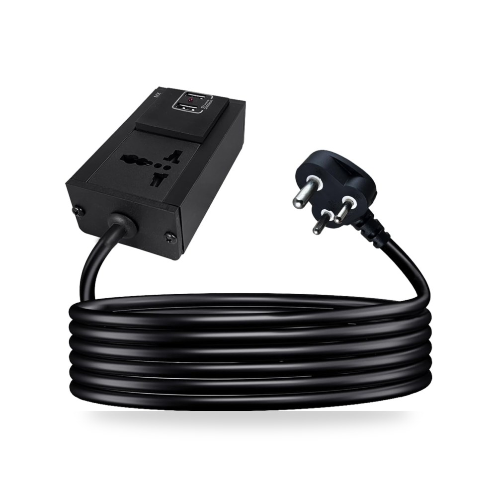 ام اكس لوحة تمديد بمقبس واحد مع منفذي USB