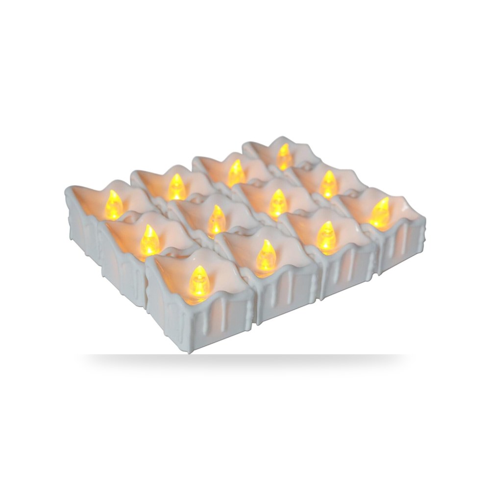 شموع صغيرة بدون لهب من خازنا، 12 قطعة من شموع LED تعمل