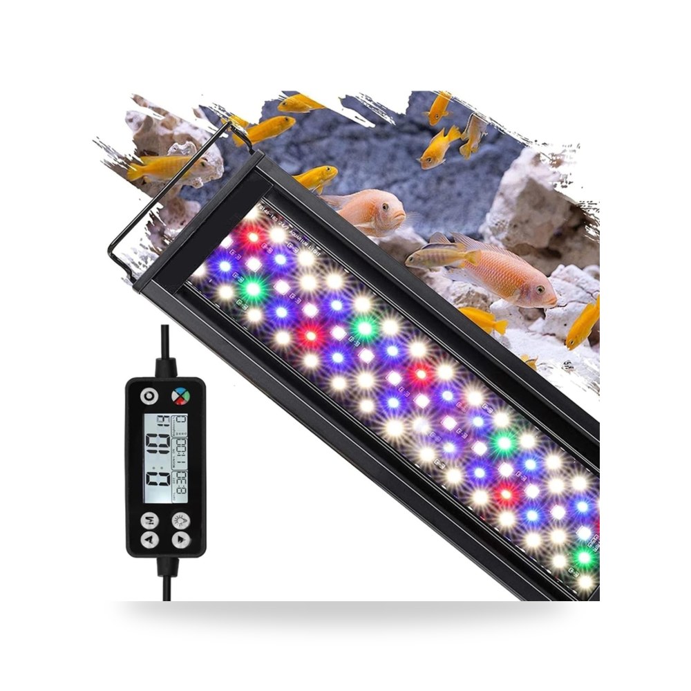 60 - 75 - 90 سم LED WRGB ضوء حوض السمك مع الموقت للماء خزان ضوء