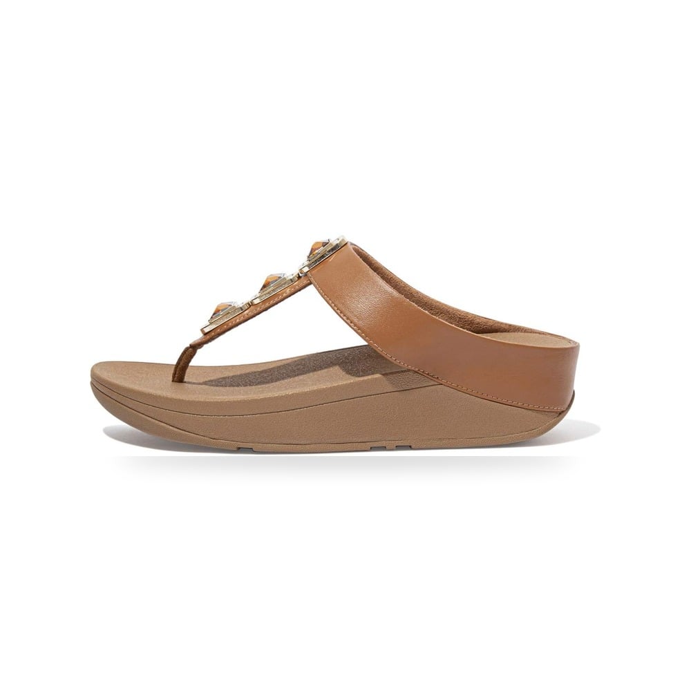 صندل فينو نسائي فاخر مرصع بالكريستال بإصبع فاصل ناعم من فيت فلوب FitFlop Fino