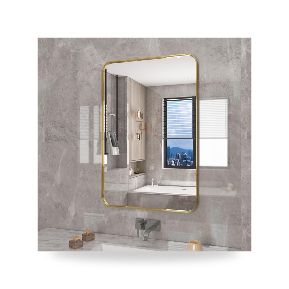 مراة حمام للحائط من جولومو مقاس 60 × 80 سم، اطار الومنيوم