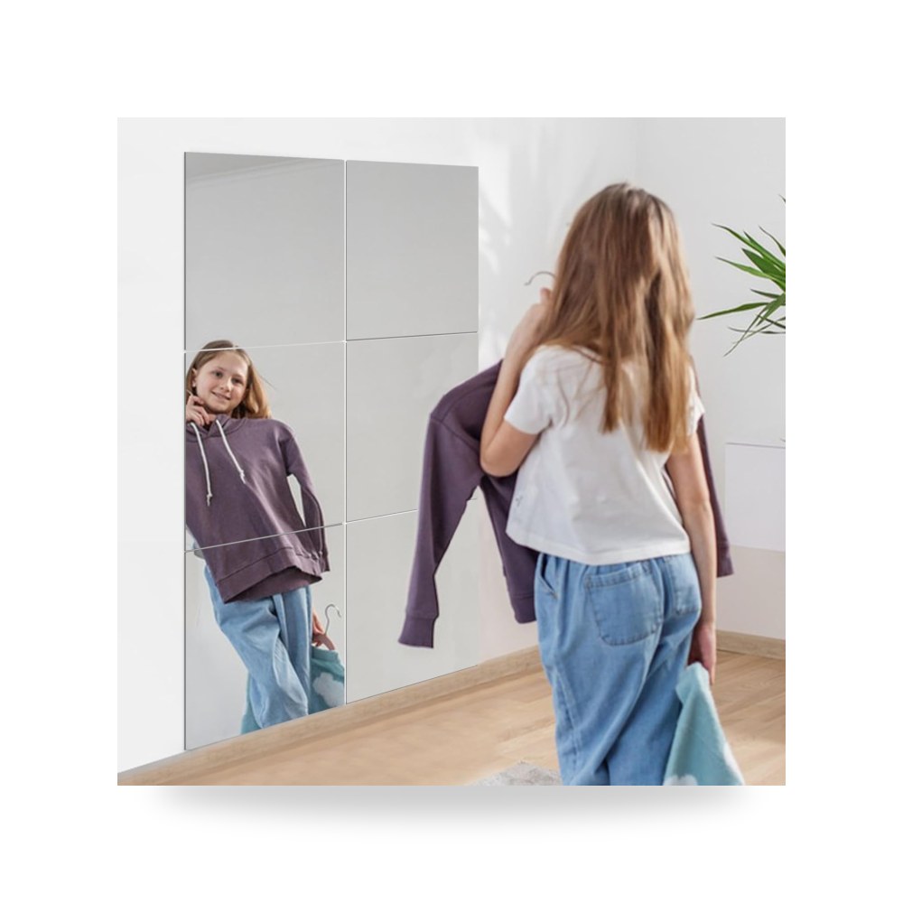 30 × 40 سم مراة حائط من الاكريليك، بدون اطار، قابلة (6 قطعة)
