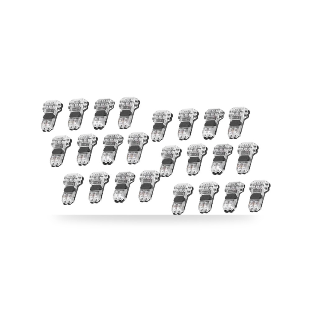 موصل ثلاثي الاتجاهات، موصلات شريط اضاءة LED منخفضة (24 قطعة)