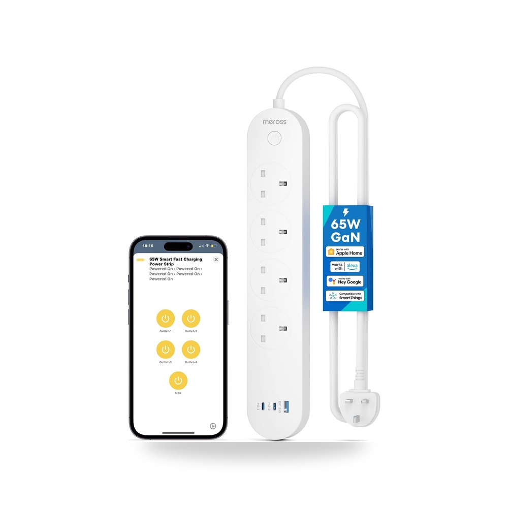 ميروس شريط طاقة ذكي، شاحن سريع 65 واط، 2 USB C + 1 USB A