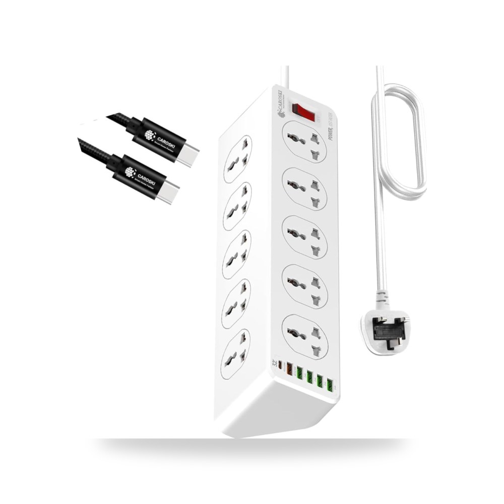 سلك تمديد مع 10 مقابس و6 منافذ USB، وصلة طاقة مثلثة شديدة موديل USB-A